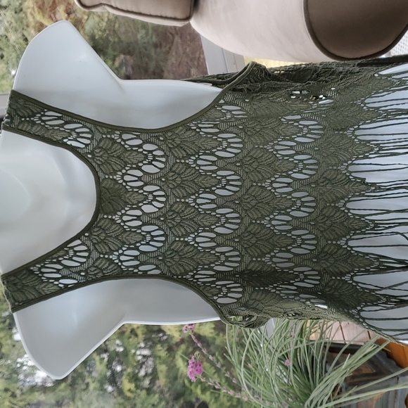 Intimately Free People Lace Crop Top Size M in Olive - Picture 6 of 7